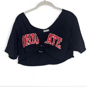 Ohio State Block Crop Top